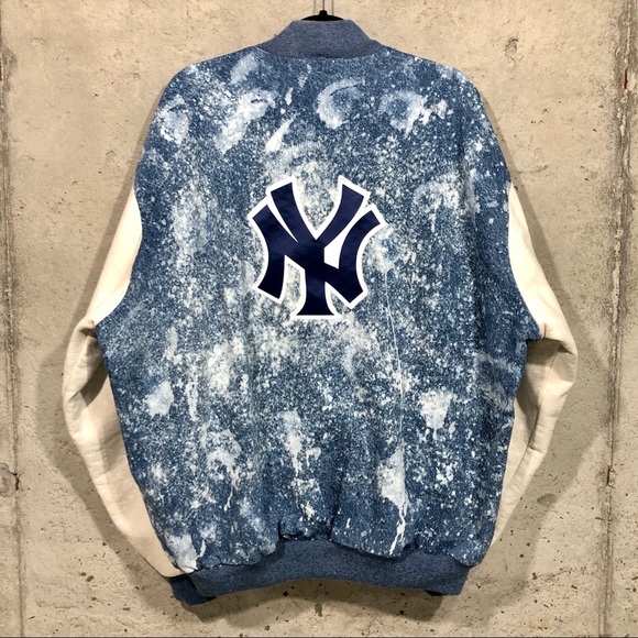 Adidas Bleached New York Yankees Denim Jacket - Picture 2 of 6